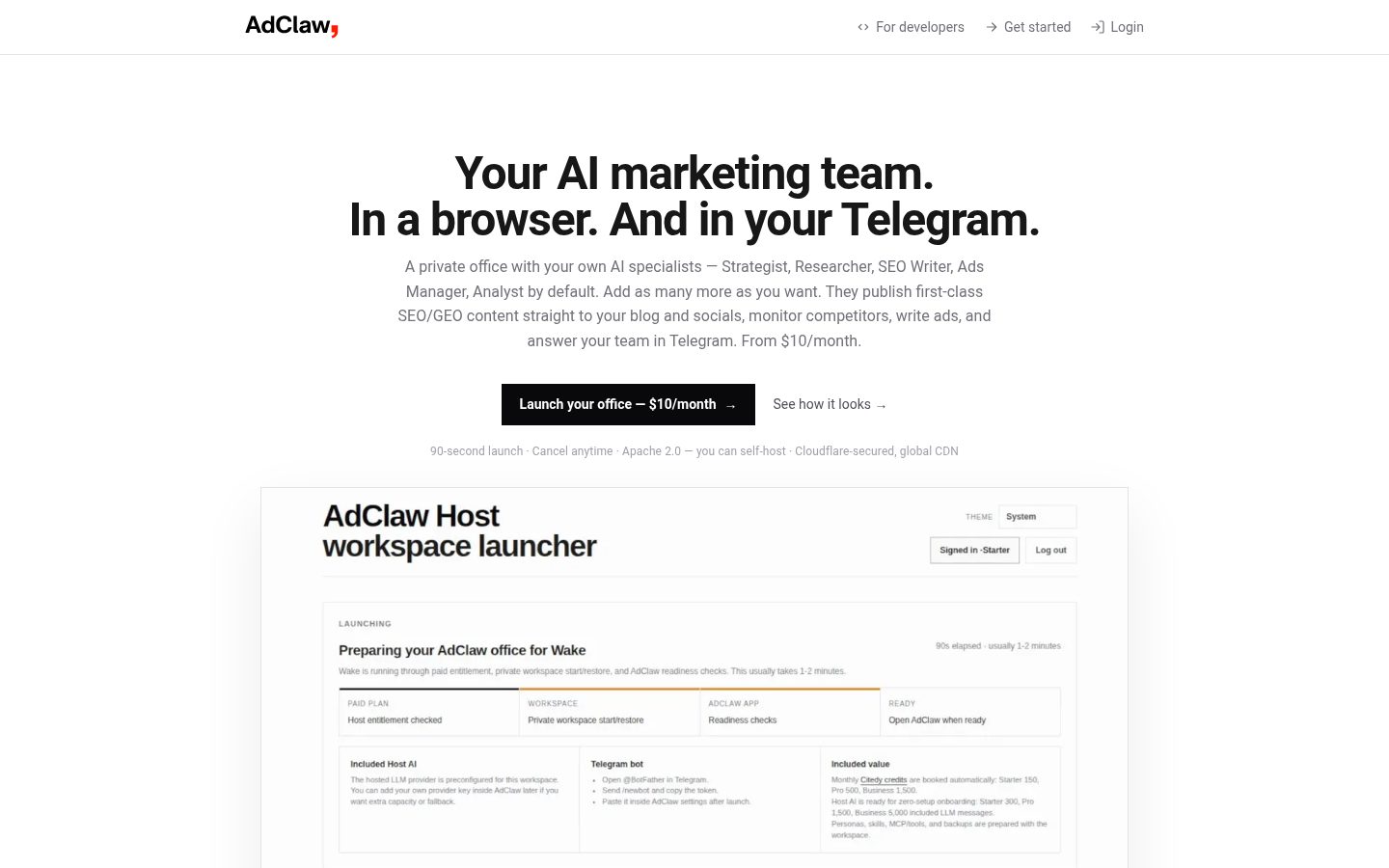 AdClaw Homepage