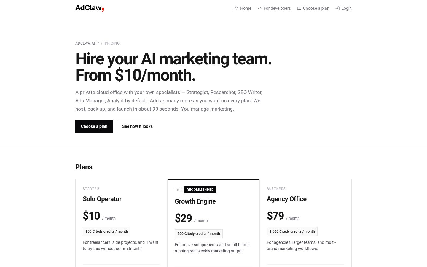 AdClaw Pricing