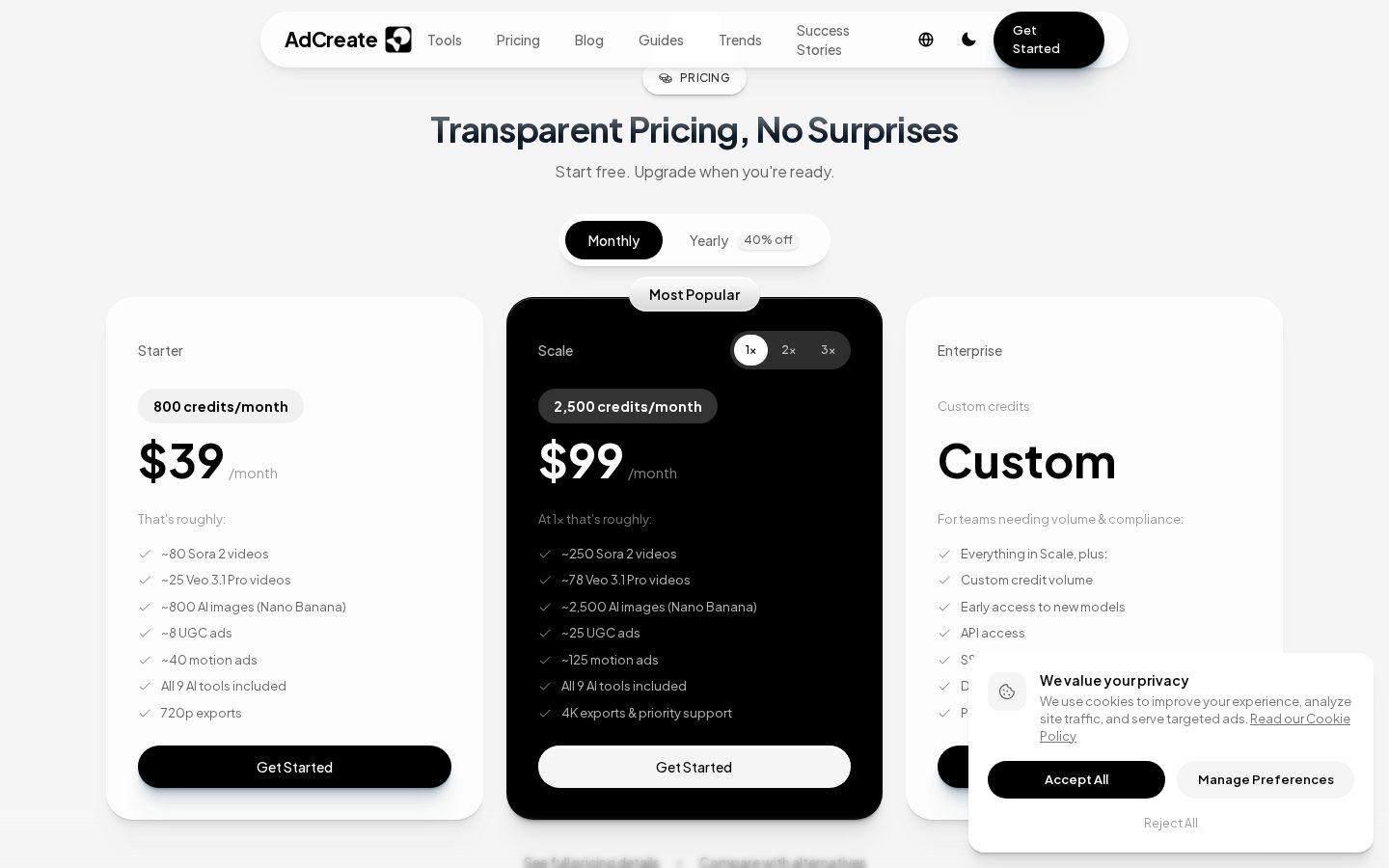AdCreate Pricing