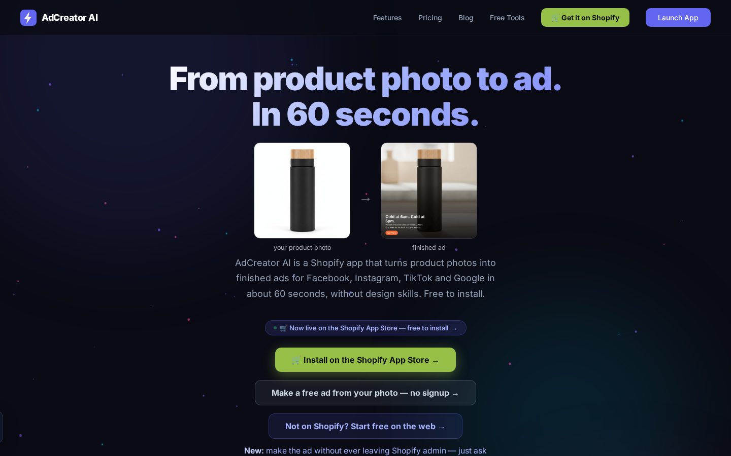 AdCreator AI Homepage