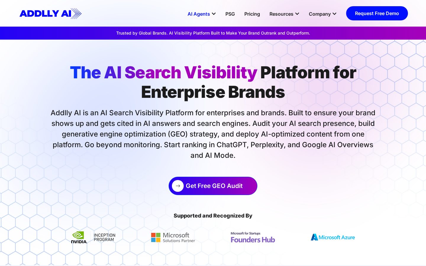 Addlly AI Homepage