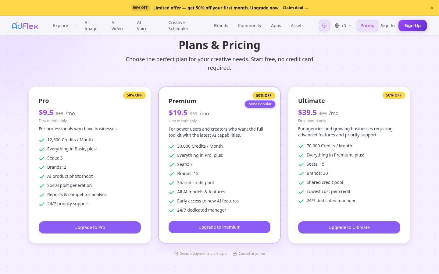 Adflex Pricing
