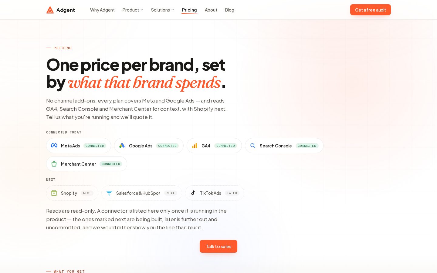 Adgent Pricing