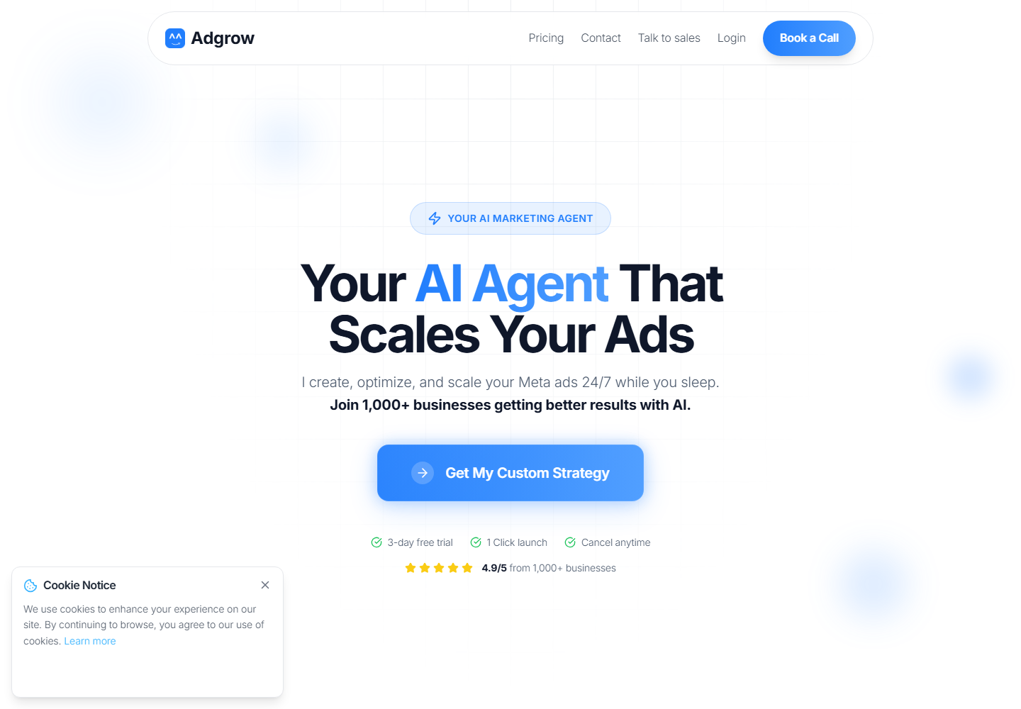 Adgrow homepage