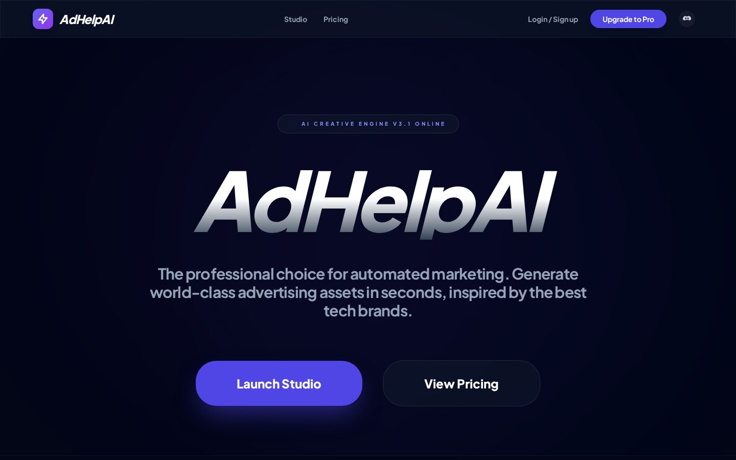 AdHelpAI Homepage