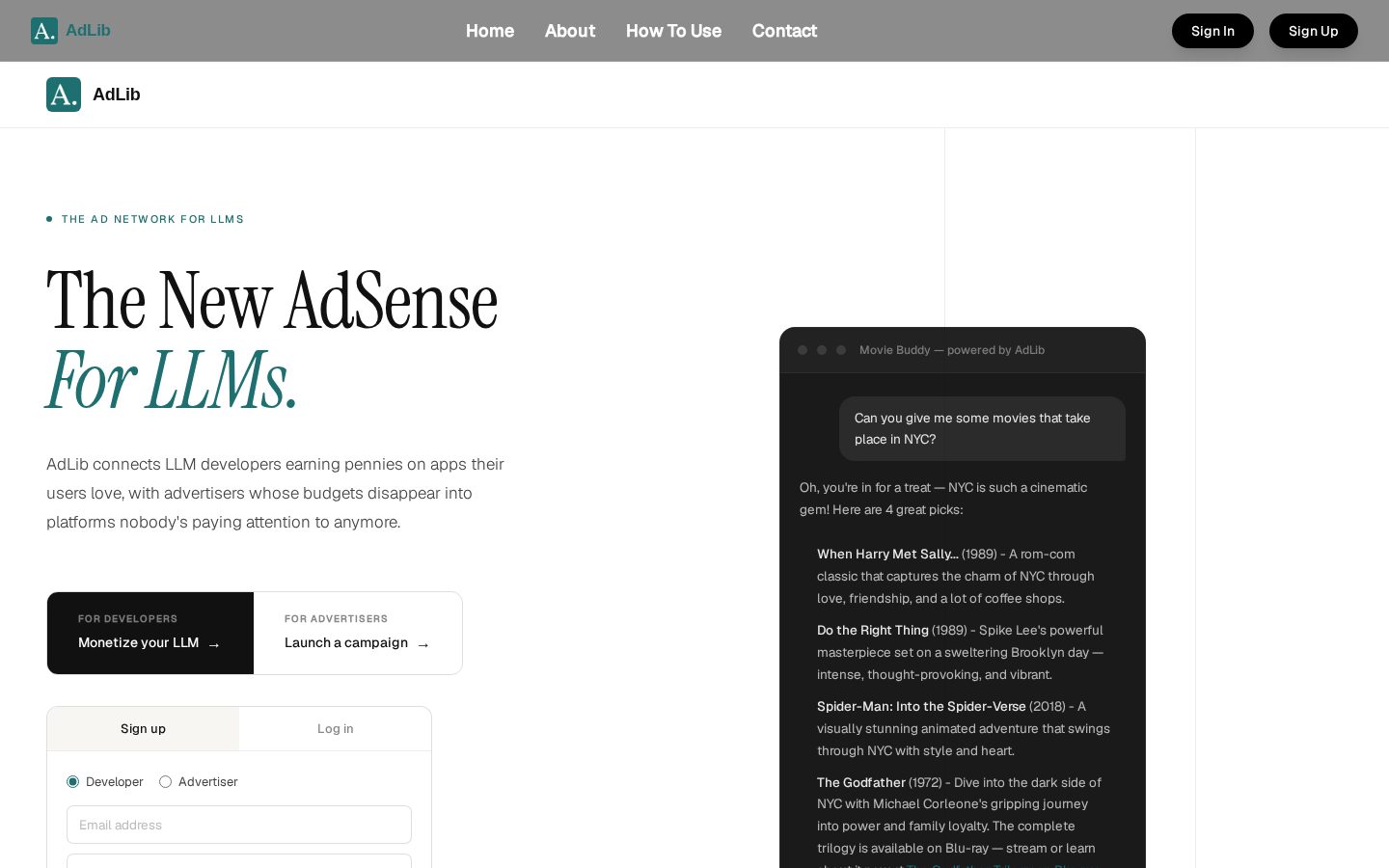 AdLib Homepage
