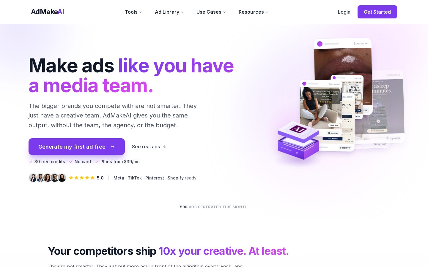 AdMakeAI Homepage