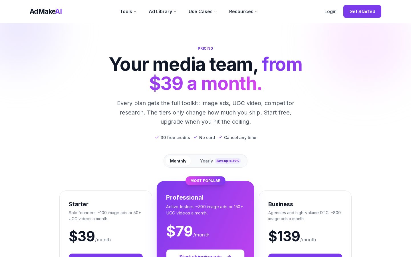 AdMakeAI Pricing