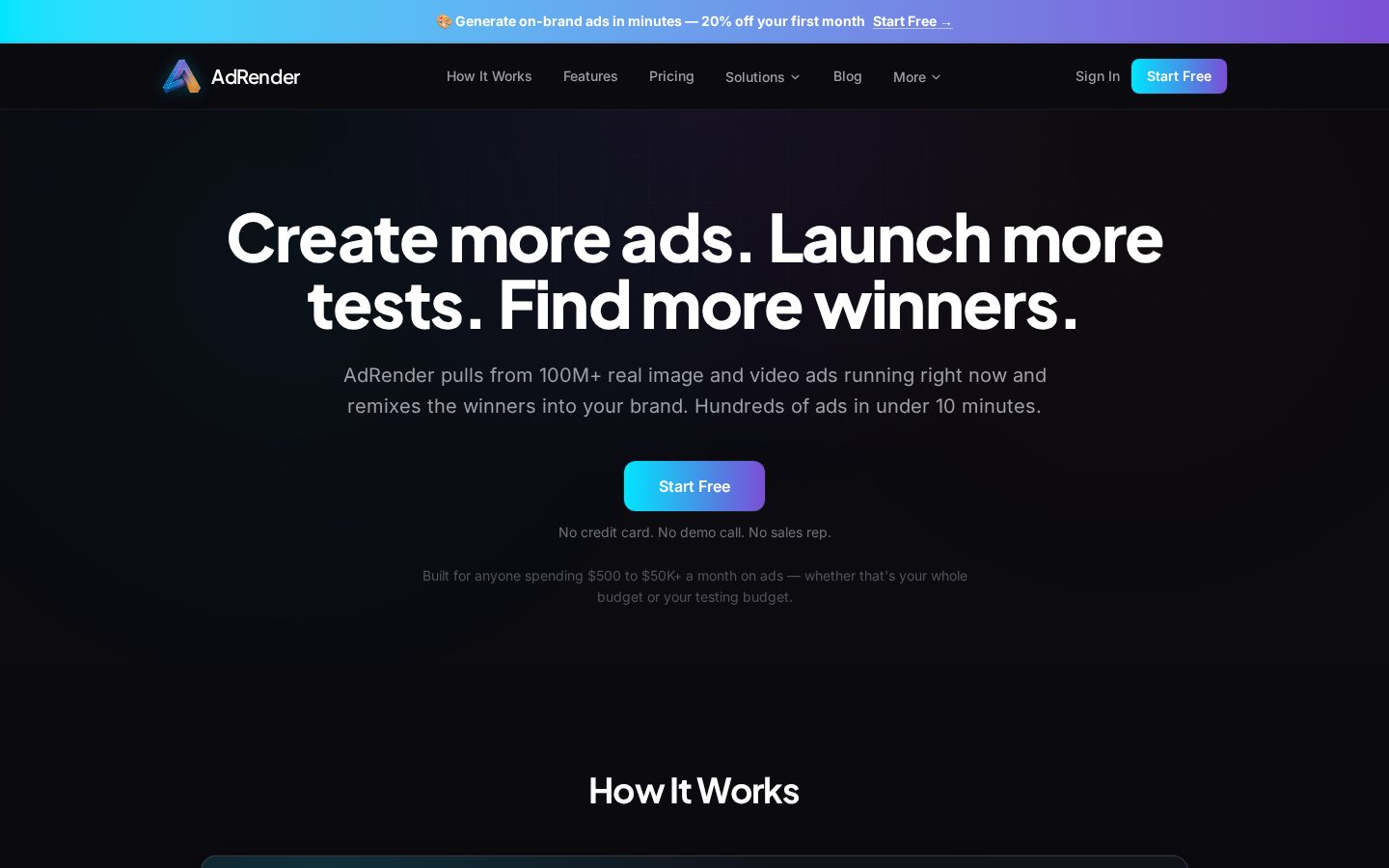 AdRender Homepage