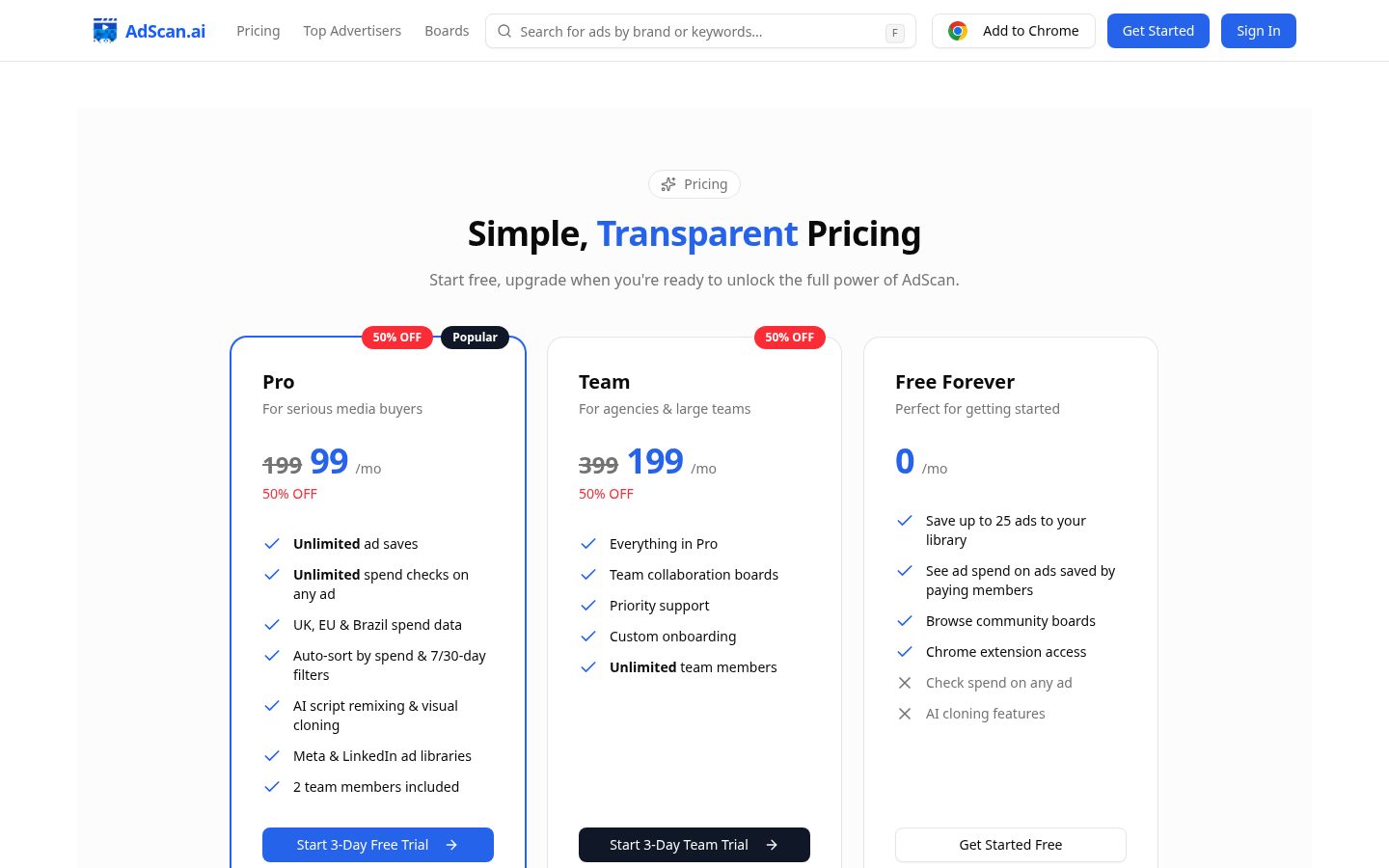 AdScan.ai Pricing