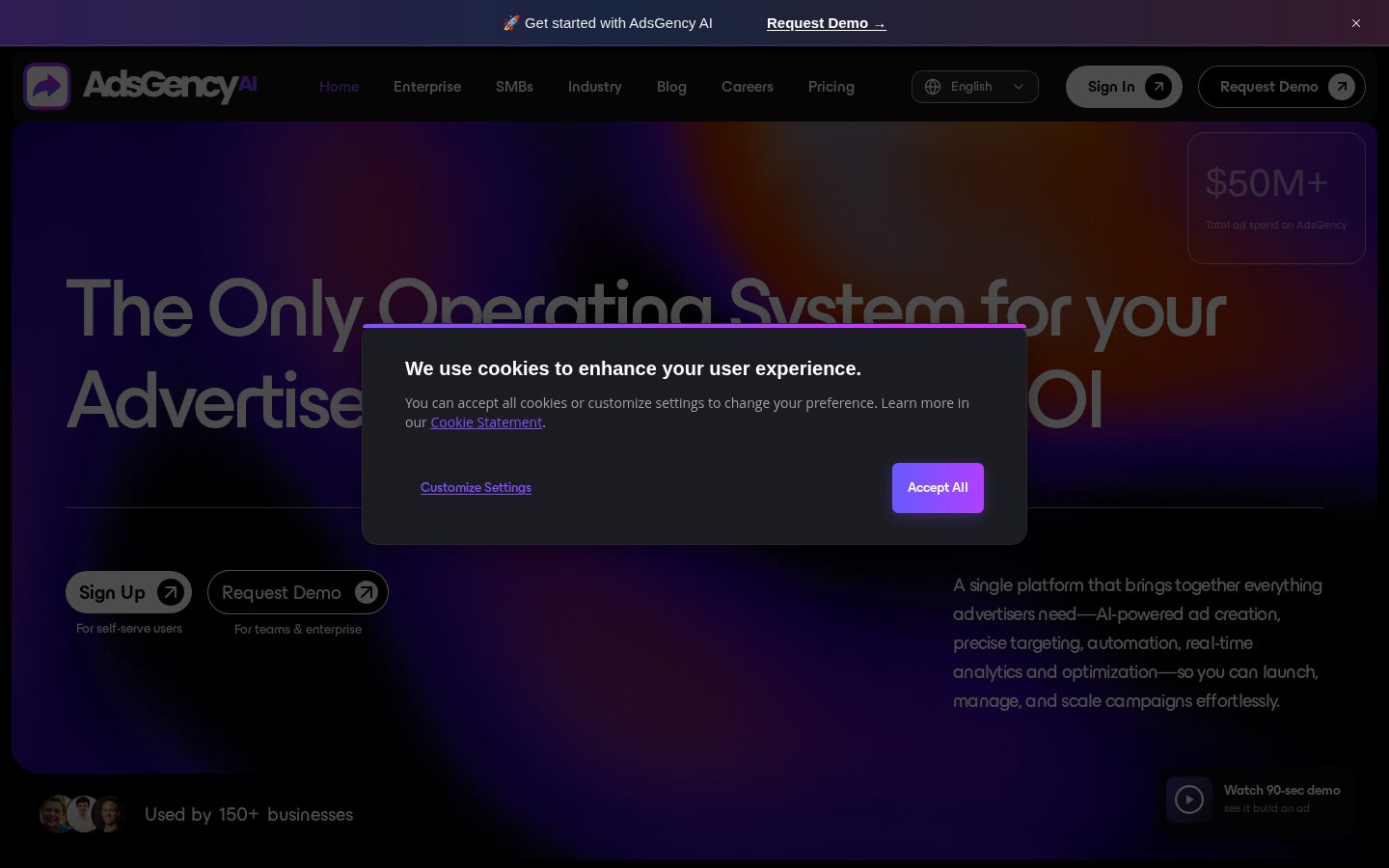 AdsGency AI Homepage