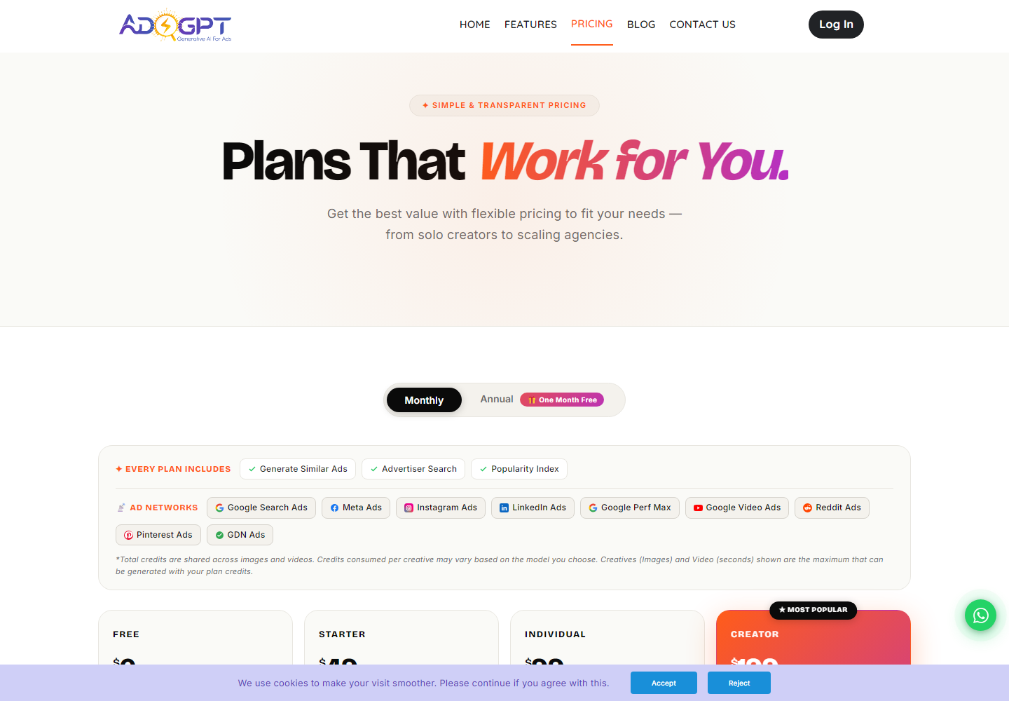 AdsGPT pricing