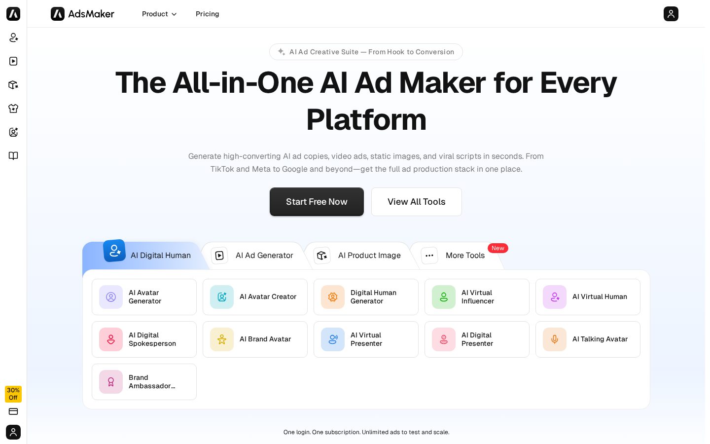 Adsmaker.ai Homepage