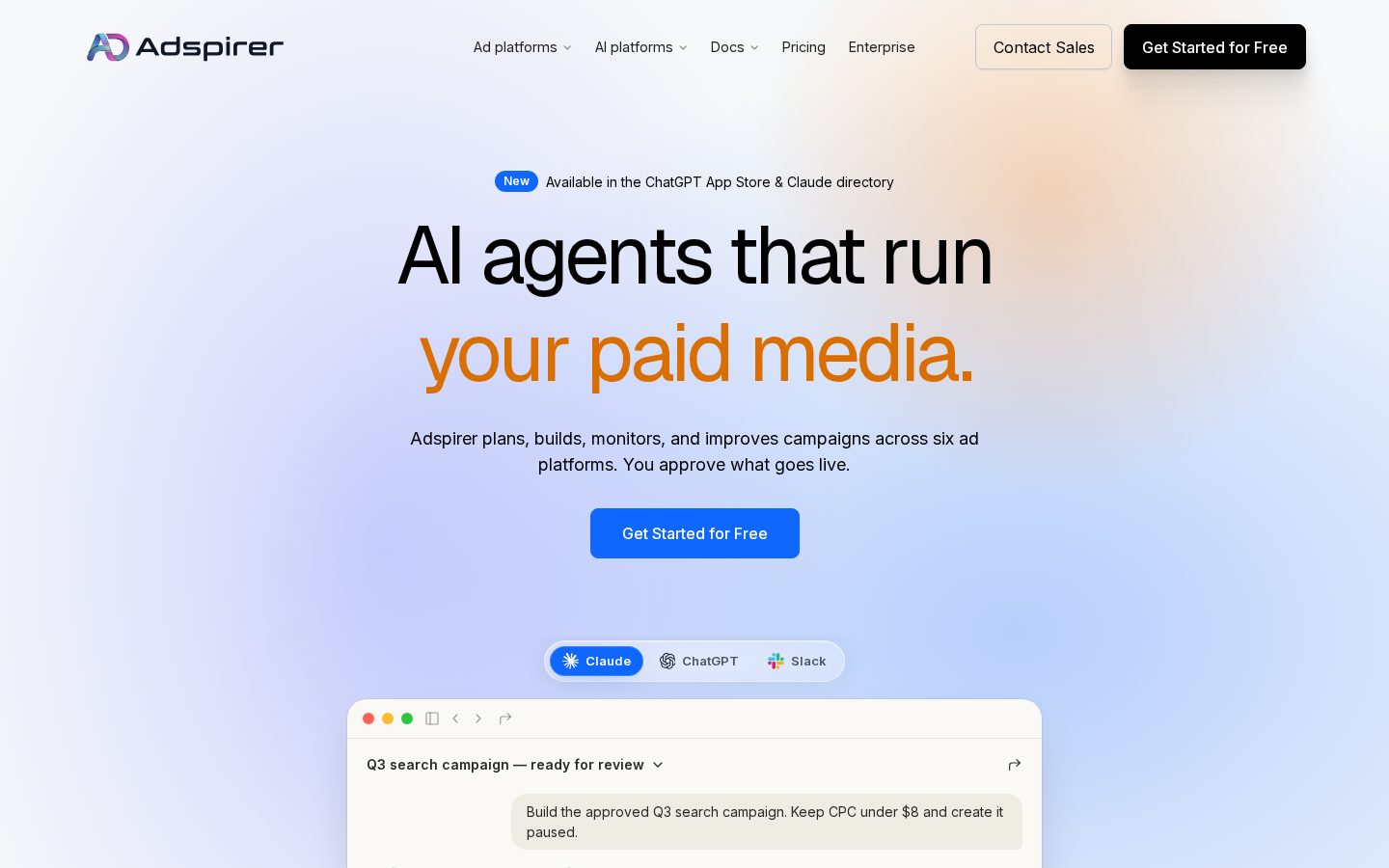 Adspirer Homepage