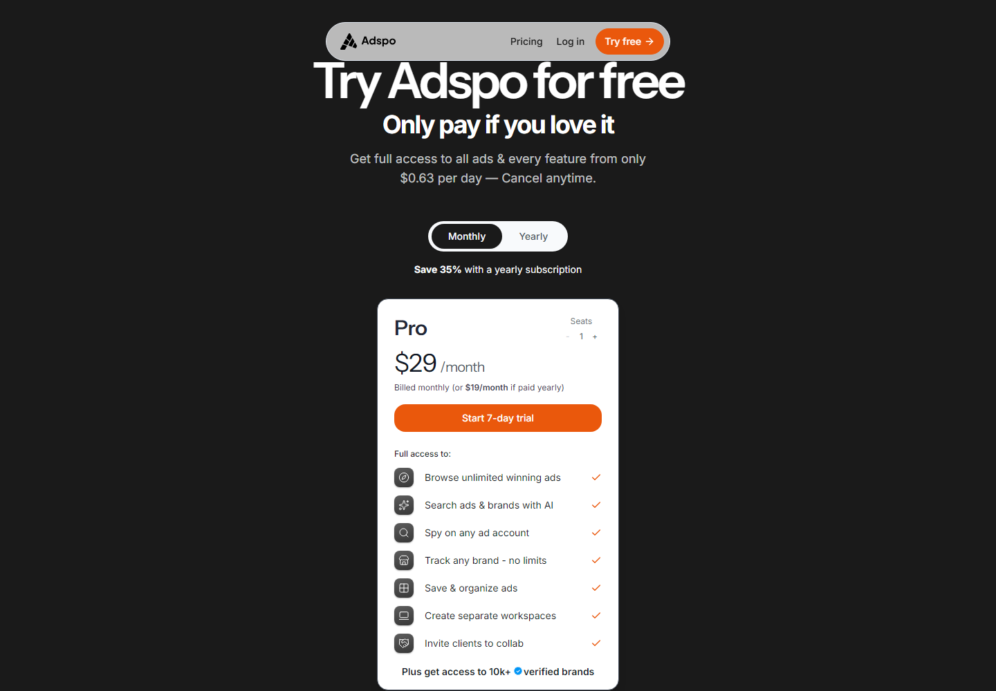 Adspo pricing