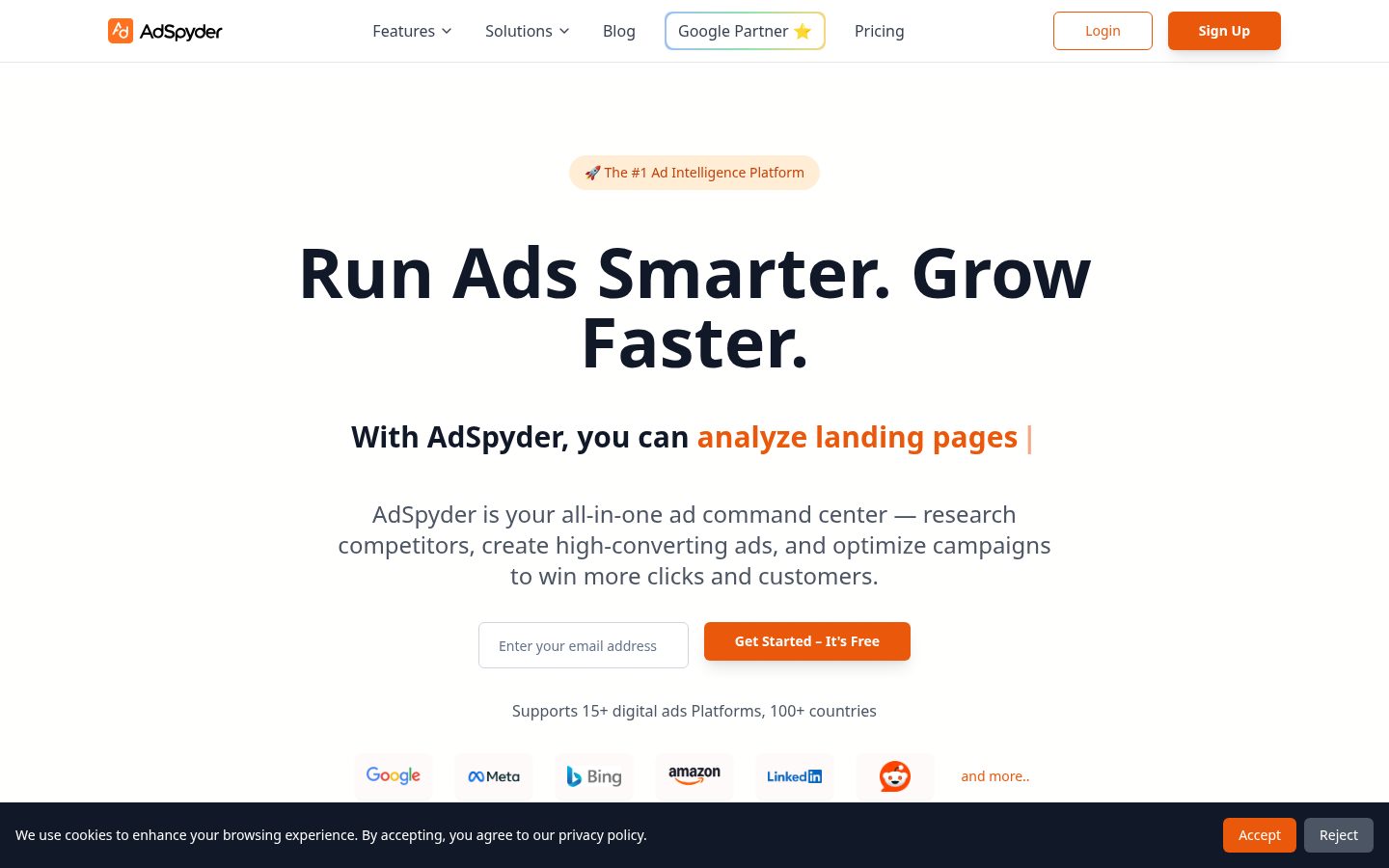 Adspyder Homepage