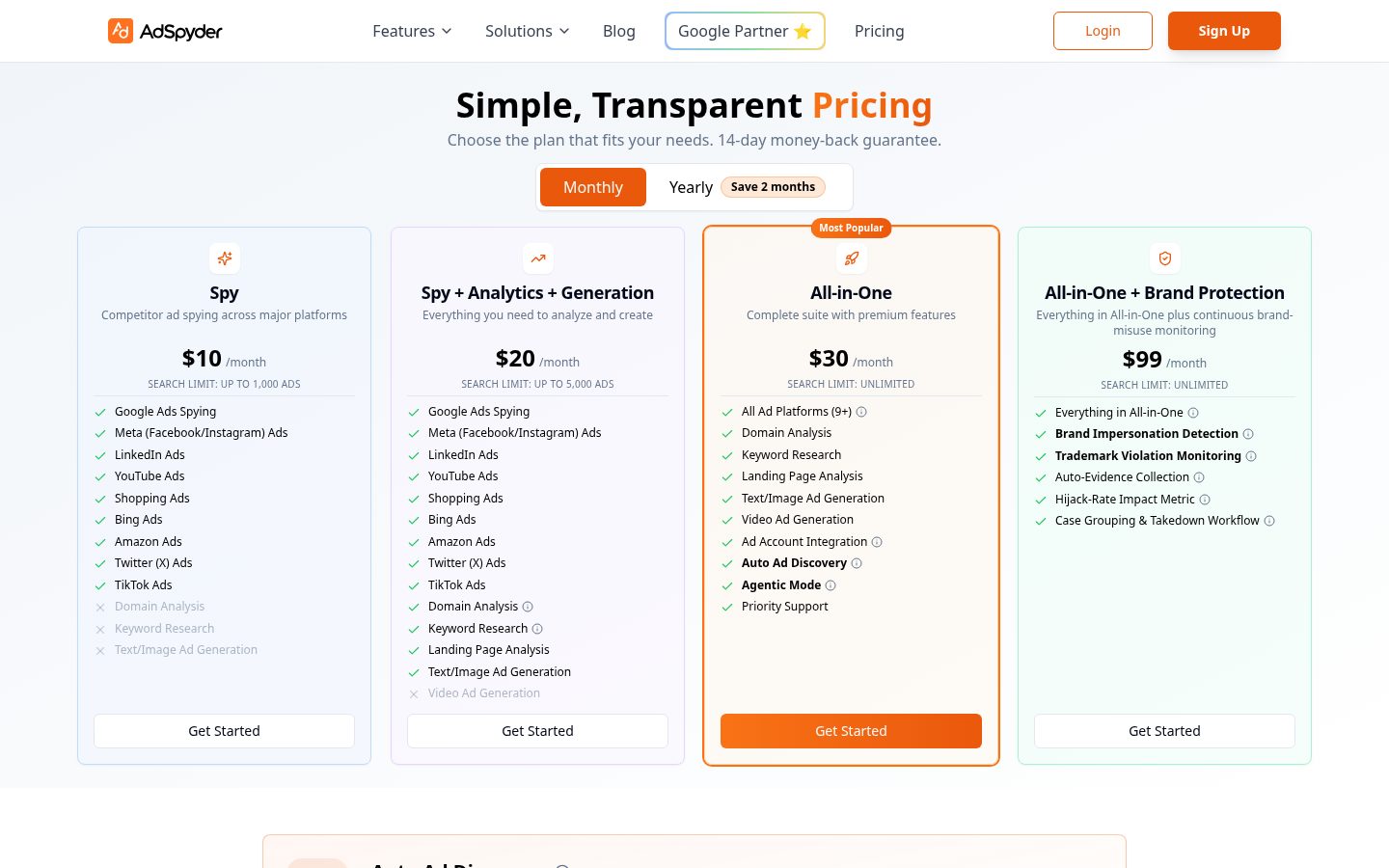 Adspyder Pricing