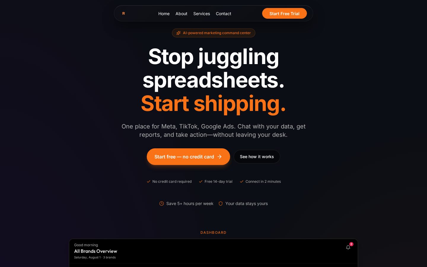 Adstronaut AI Homepage