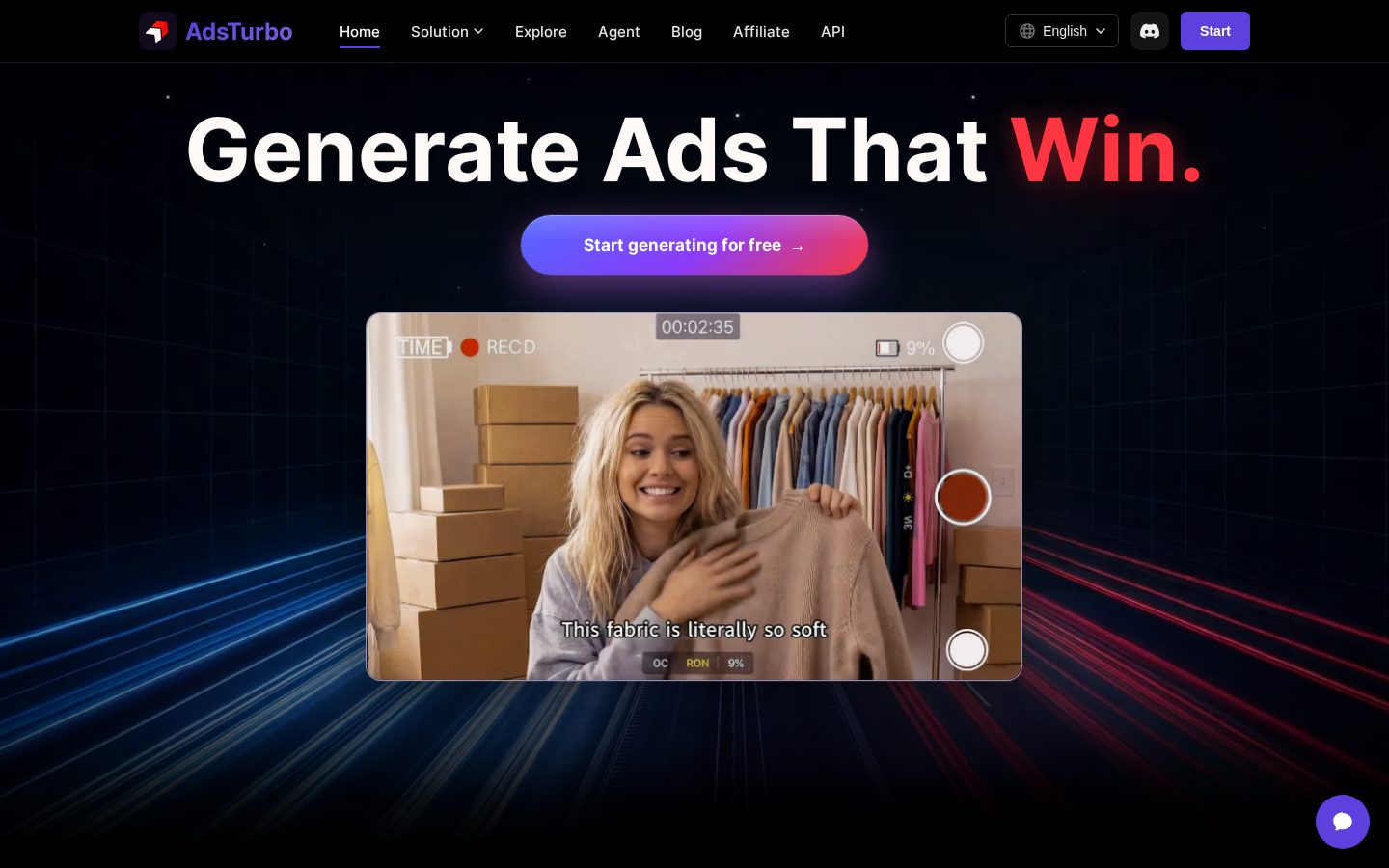 AdsTurbo Homepage