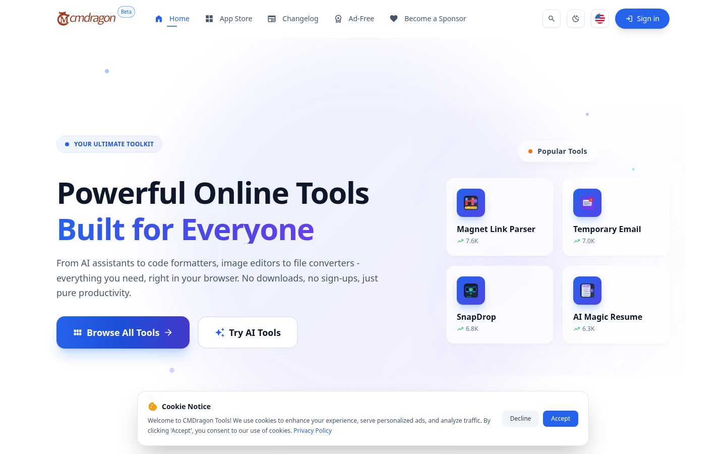 Advanced Online Tools for Every Task Homepage