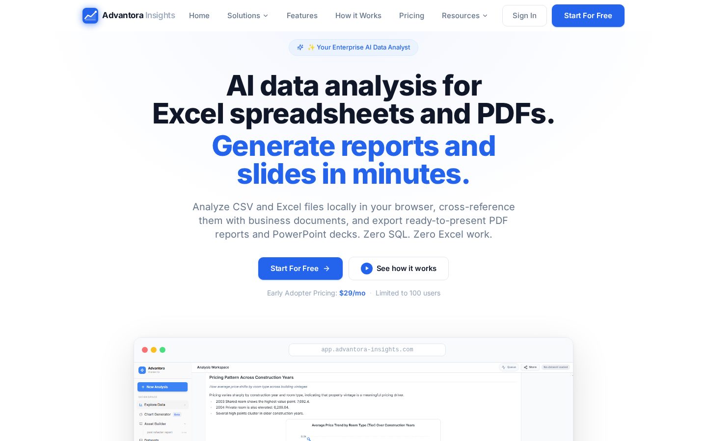 Advantora Insights Homepage