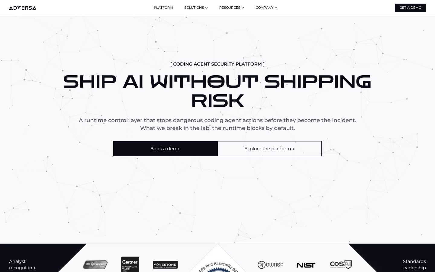 Adversa AI Homepage