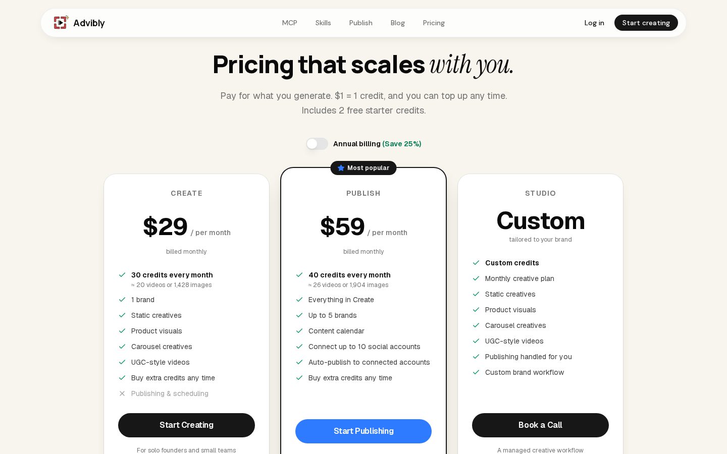 Advibly Pricing