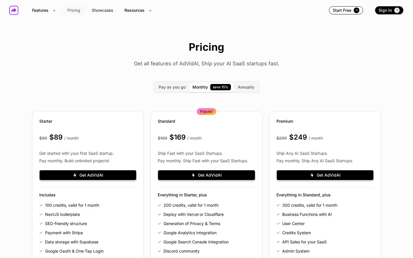 advidai Pricing