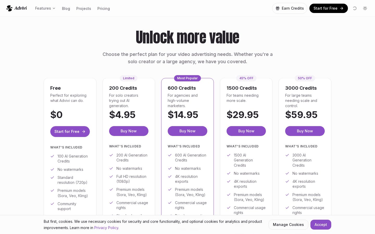 Advivi Pricing