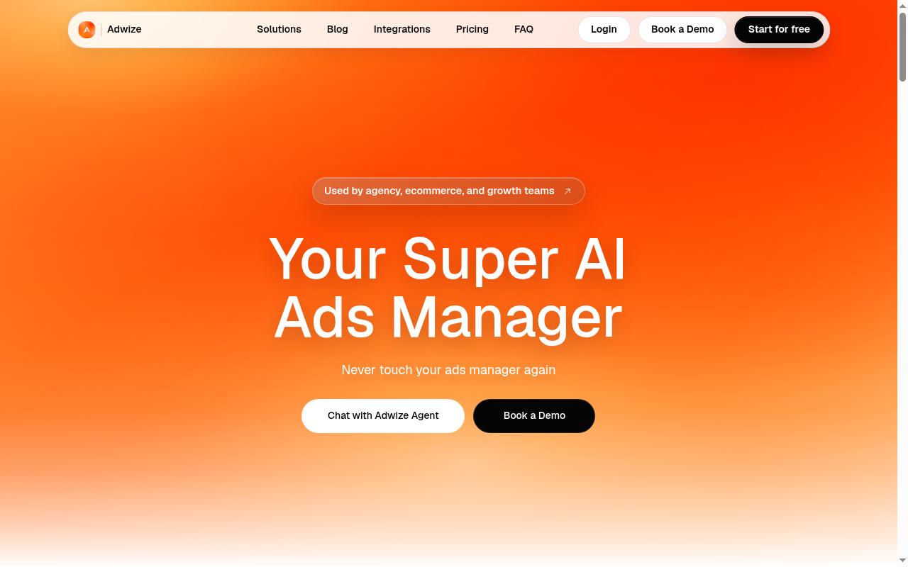 Adwize AI Homepage