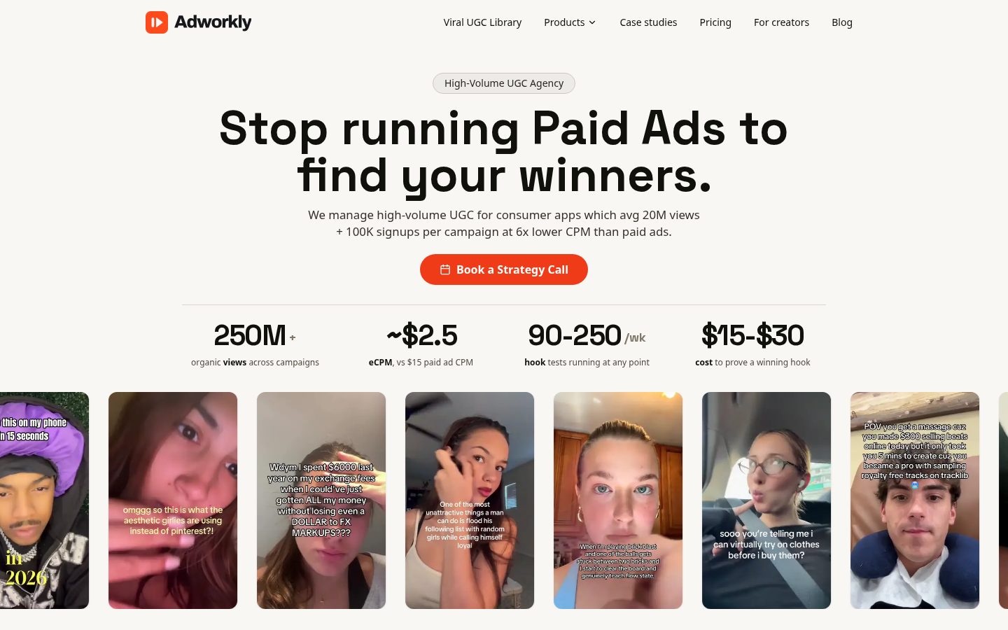 Adworkly Homepage