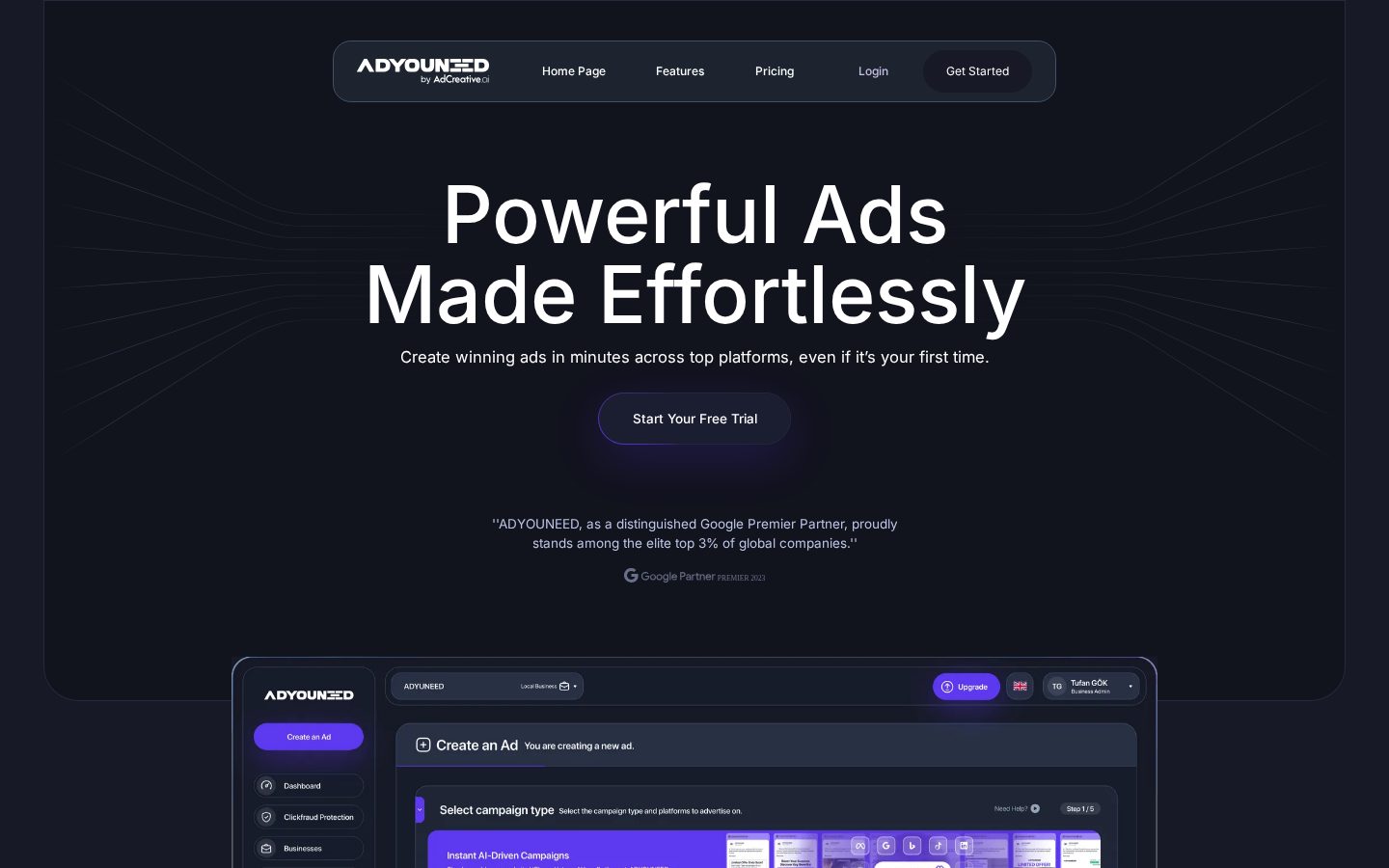 AdYouNeed Homepage