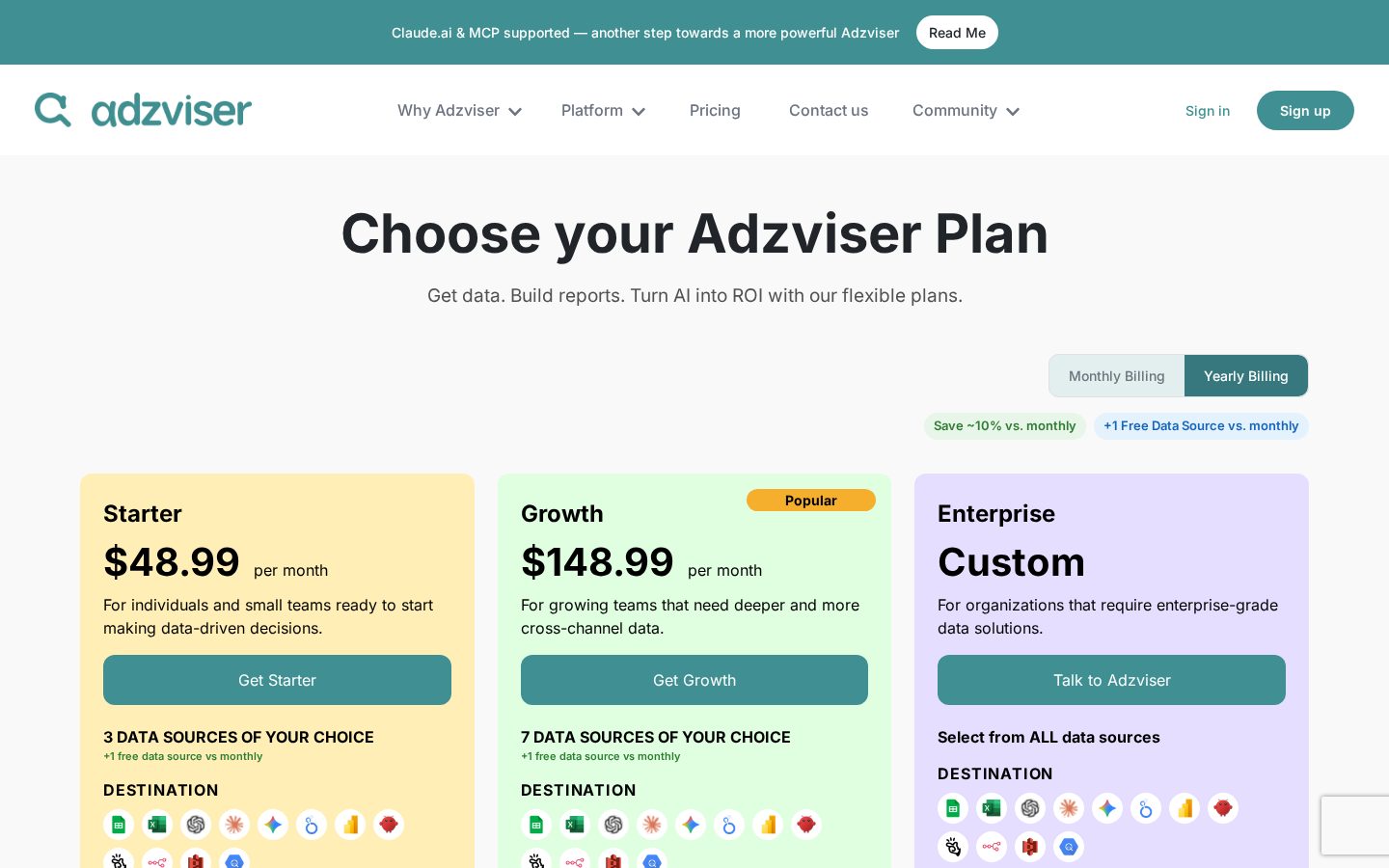 Adzviser Pricing