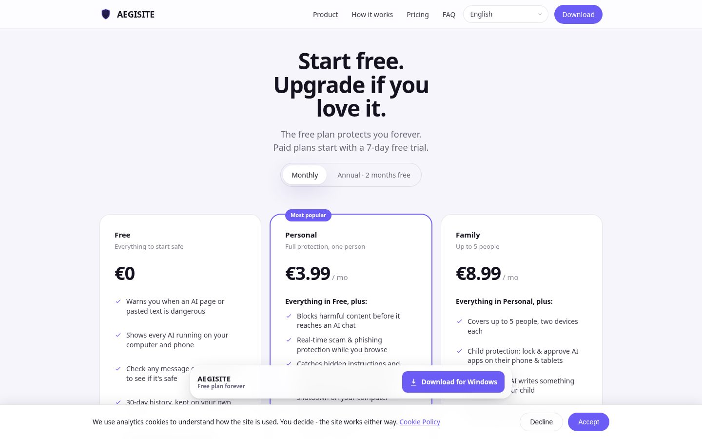AEGISITE Pricing