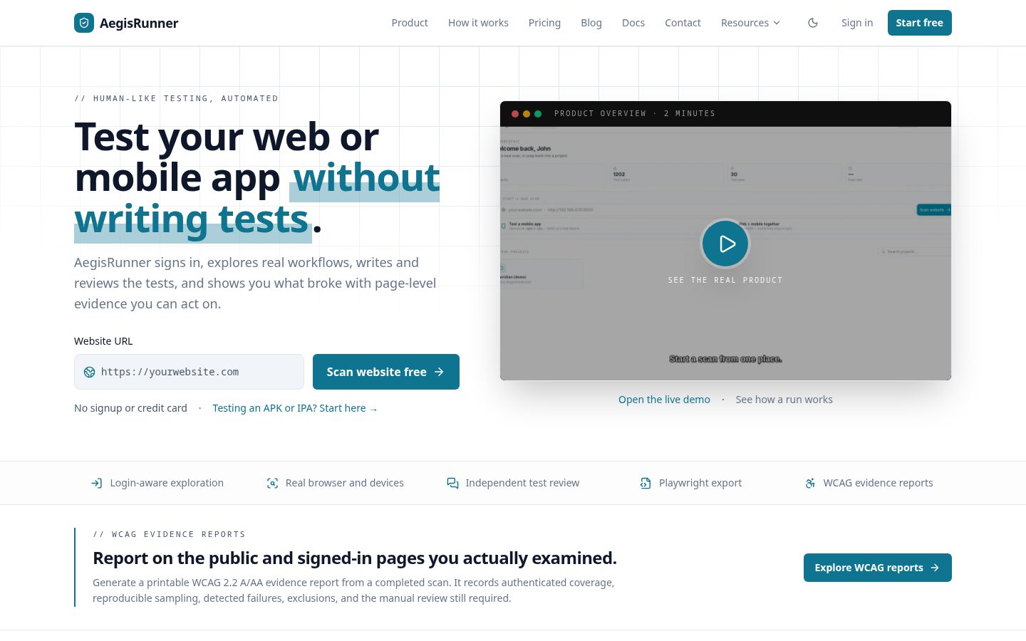 AegisRunner Homepage