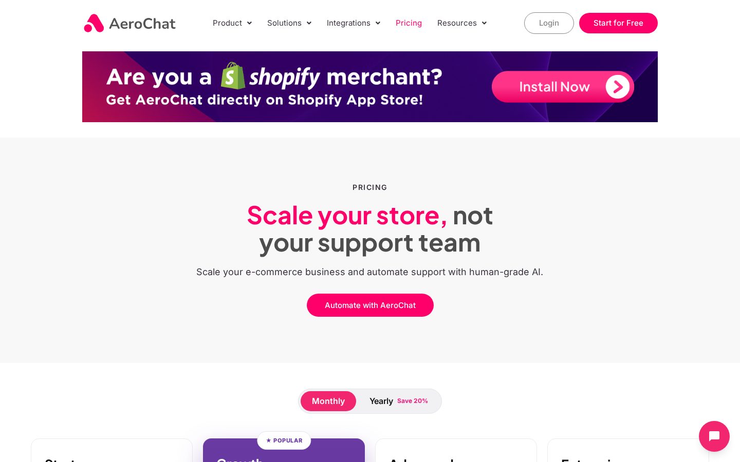 AeroChat AI Writing Assistant Pricing