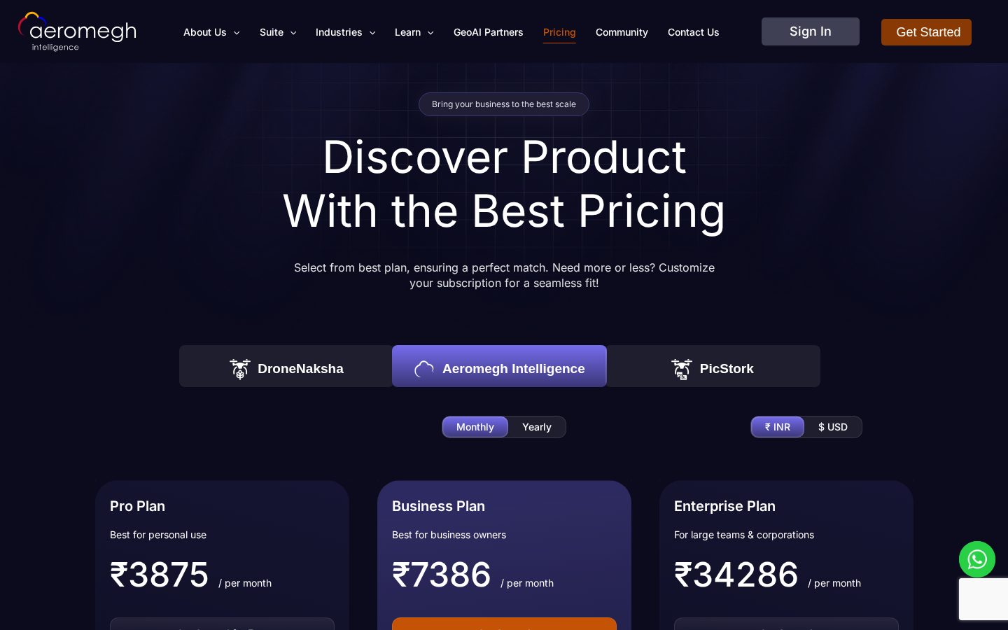 Aeromegh Pricing