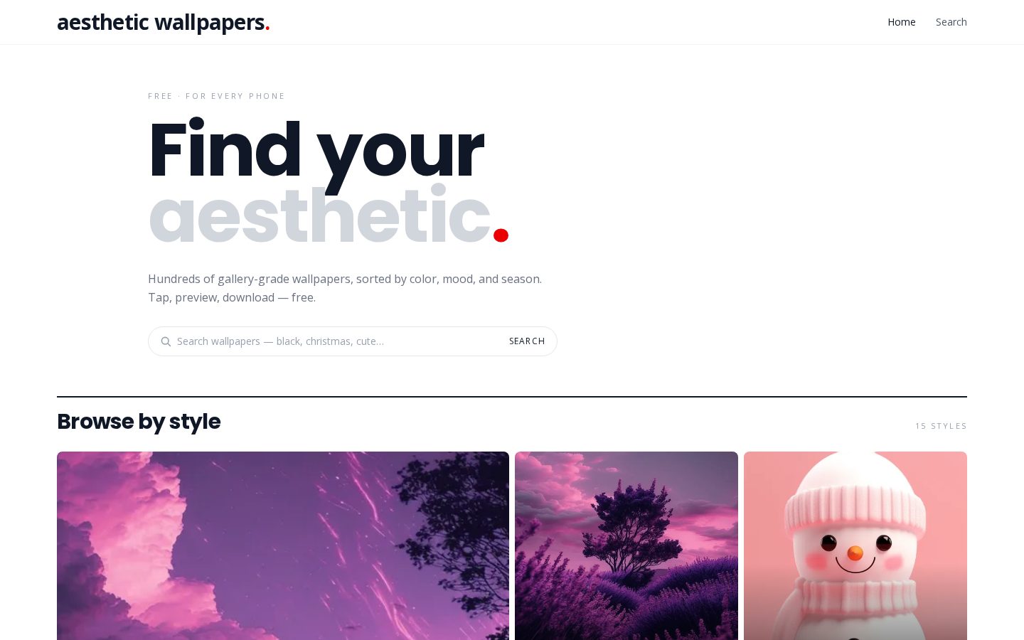Aesthetic Wallpaper AI Homepage