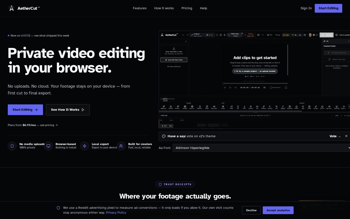 AetherCut Homepage