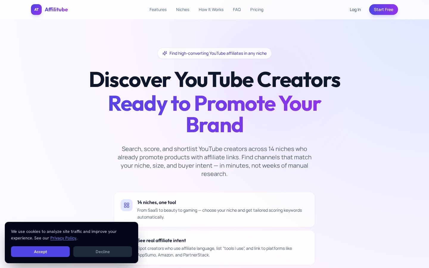 Affilitube Homepage