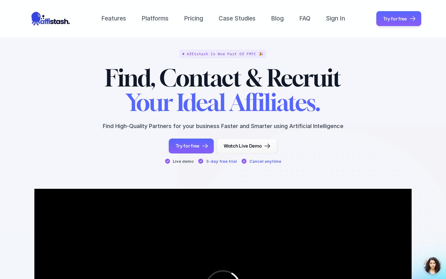 Affistash Homepage
