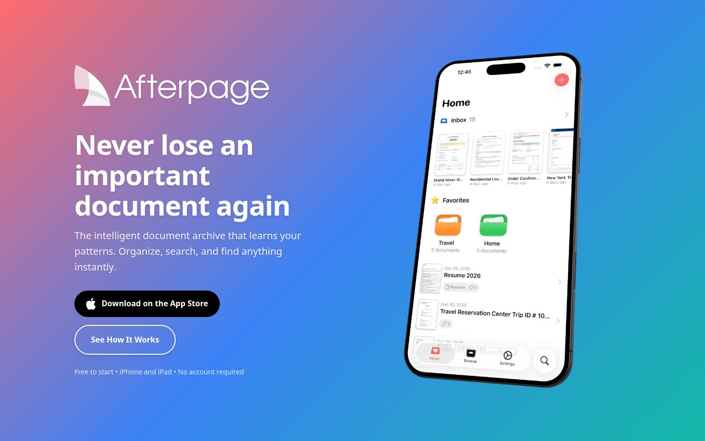 Afterpage Homepage