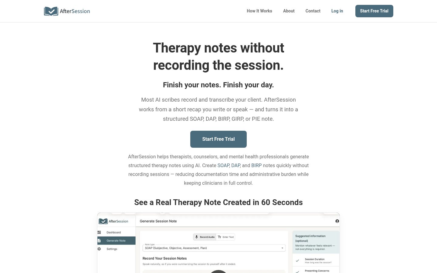 AfterSession Homepage