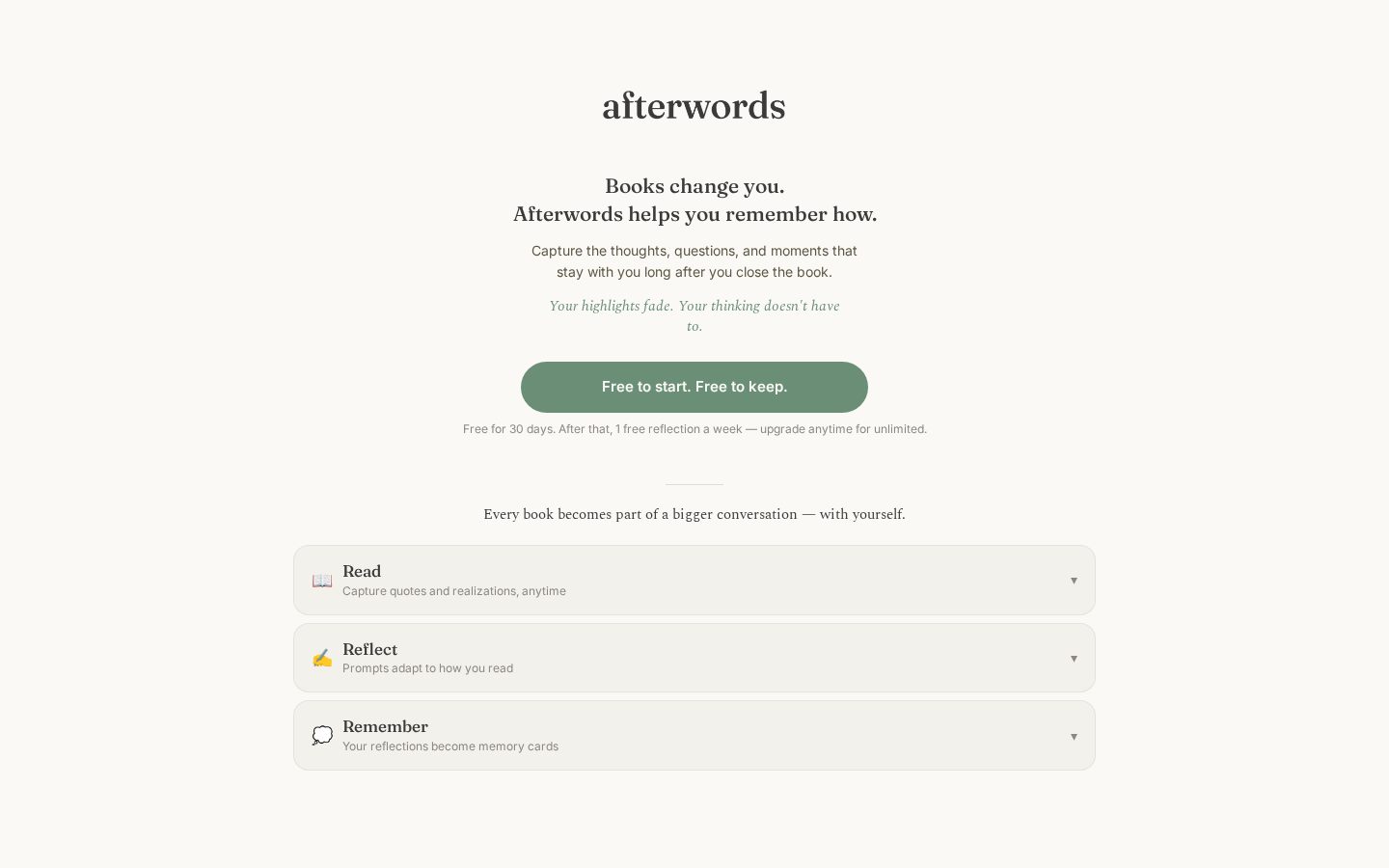 Afterwords Homepage