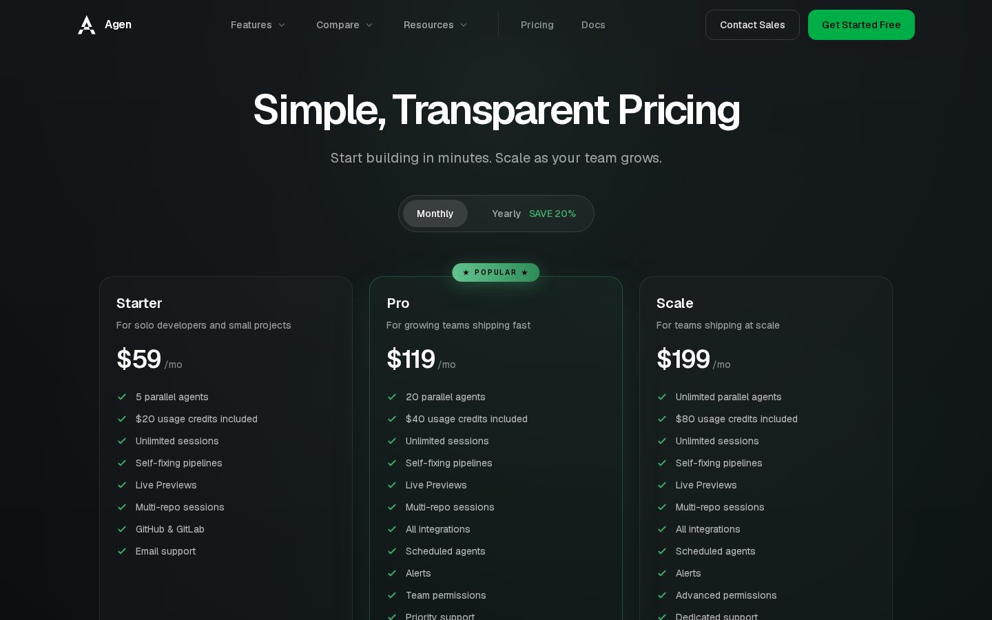 Agen Pricing
