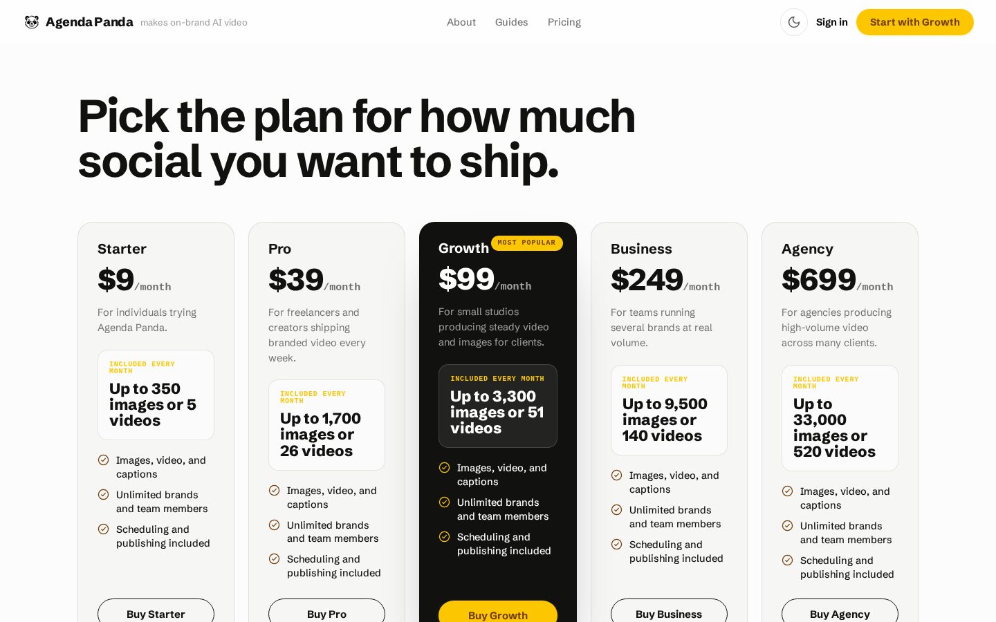 Agenda Panda Pricing