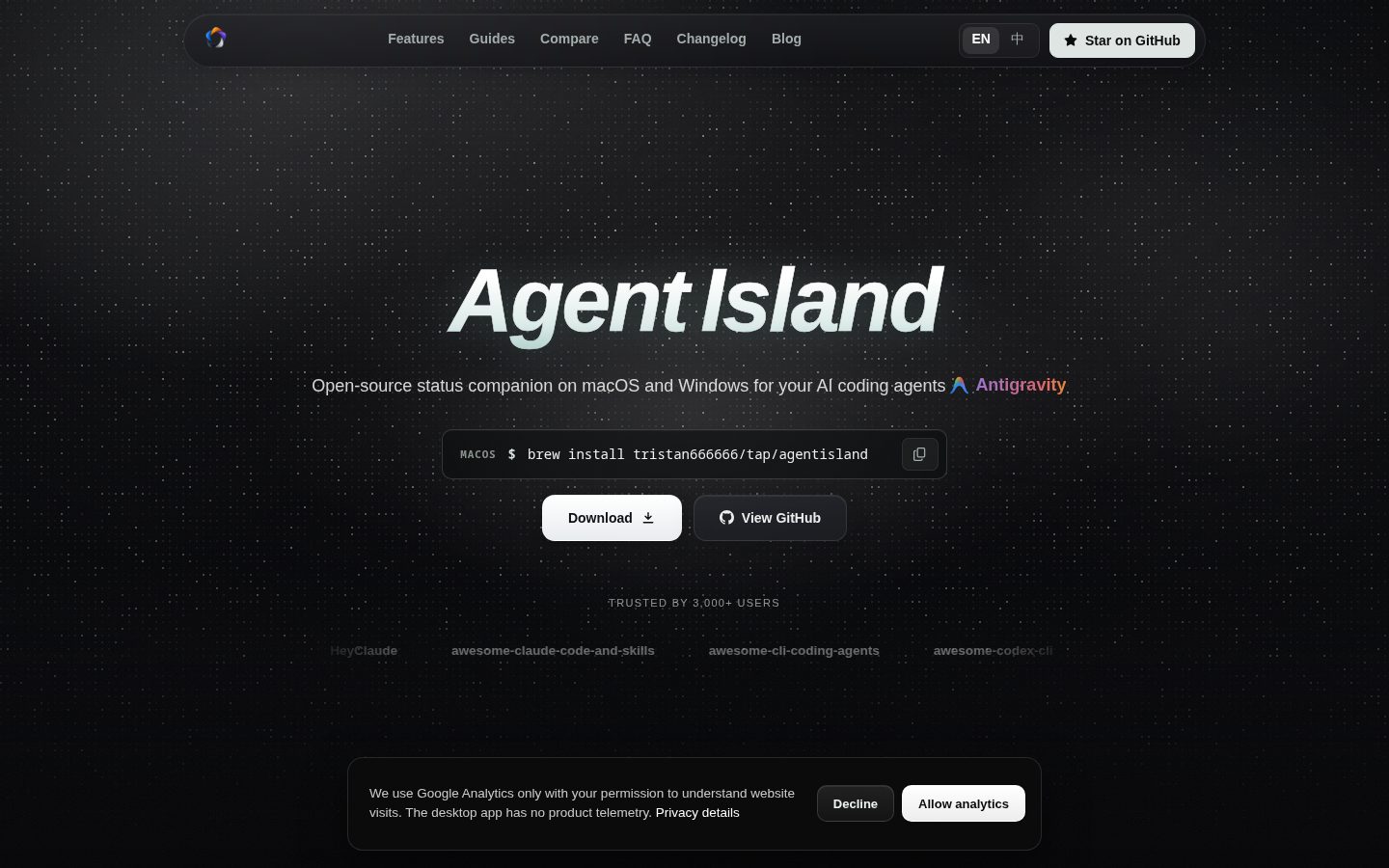 Agent Island Homepage