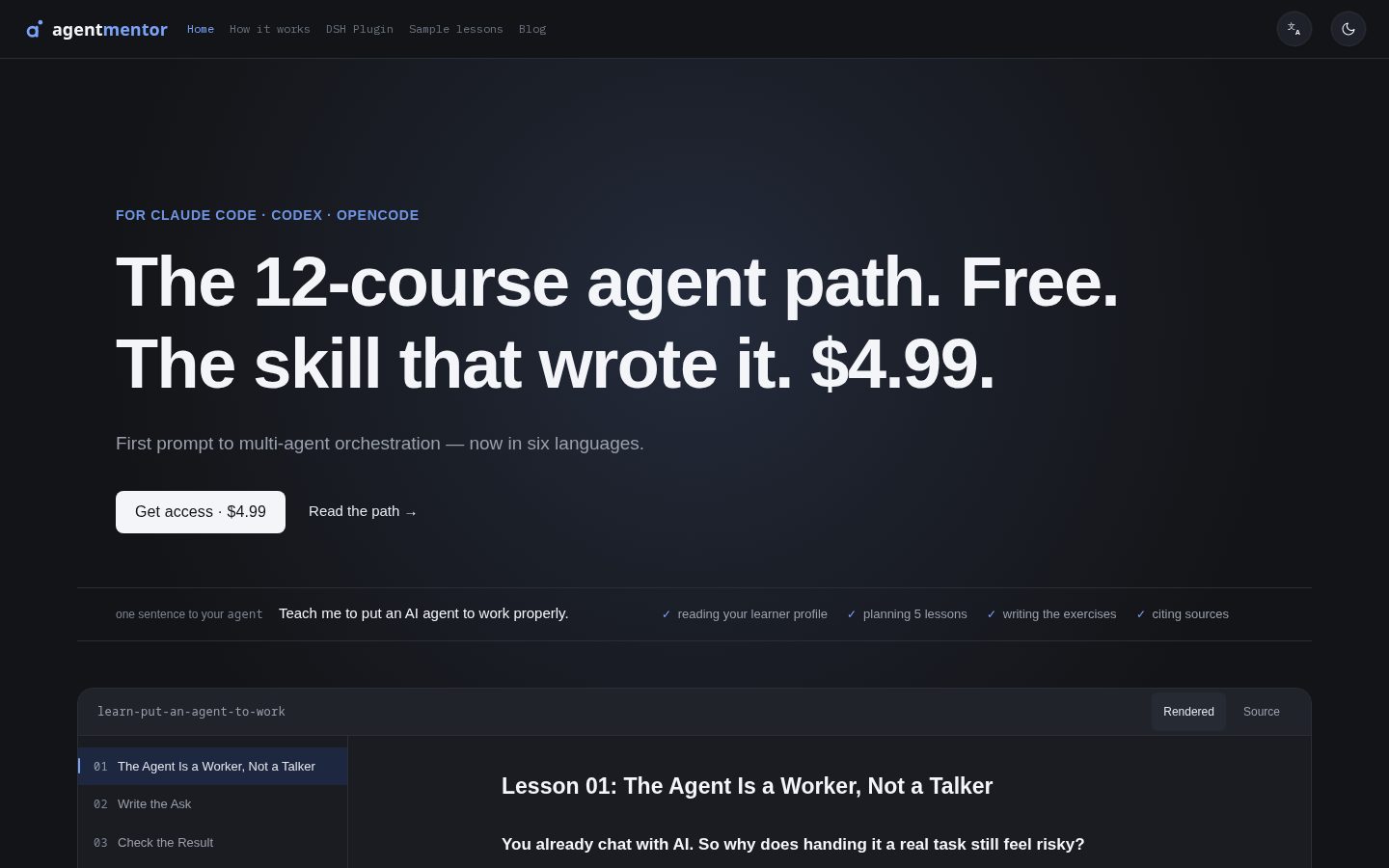Agent Mentor Homepage