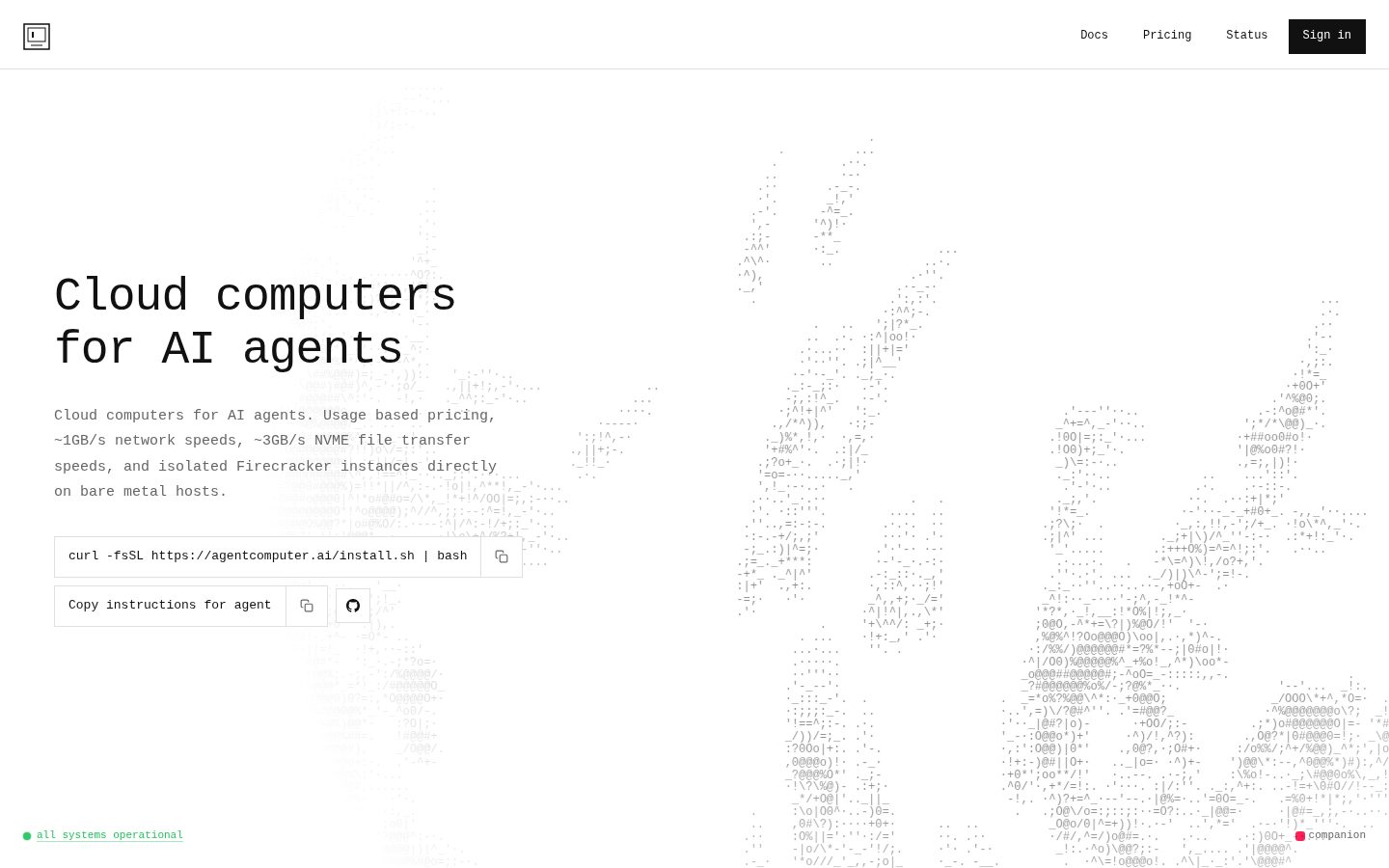AgentComputer AI Homepage