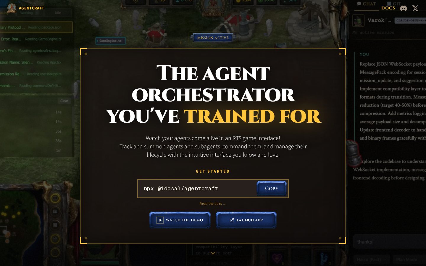 AgentCraft Homepage